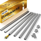Delamu Cord Hider, 85in Cord Covers for Wires on Wall, One-Cord Cable Hider, Self-Adhesive Wire Hiders Wire Covers for TV Cords on Wall, Paintable Cable Cover Management Kit, W0.59 H0.4in, Grey