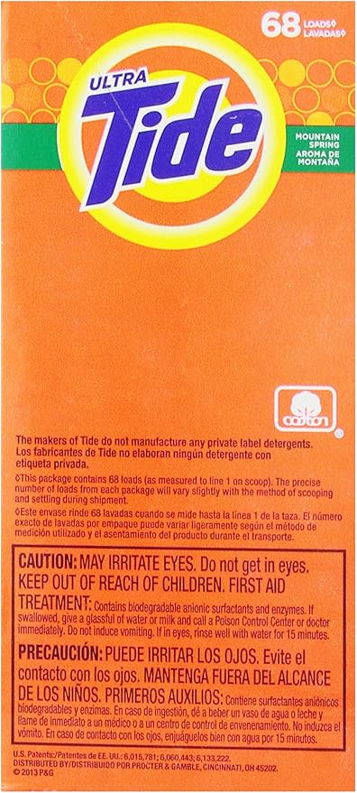 Tide Powder Laundry Detergent, Mountain Spring, 68 loads, 95 oz
