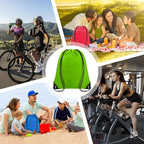 Grneric Drawstring Bags Bulk 14 Pcs Drawstring Backpack Bulk Cinch Bag Sackpack for Men Women Gym (Green)