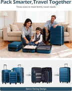 Coolife Carry On Luggage 22x14x9 Airline Approved Hardside PC+ABS Suitcase with TSA Lock, Lightweight Rolling Travel Luggage with Spinner Wheels(Caribbean Blue, 20in)