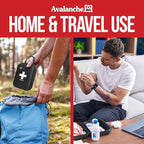 Avalanche 53 Pieces First Aid Kit, Compact Emergency Supplies Kit for Home, School, Car, Travel, Sports or Camping in Hard Shell Foam Case, Portable Mini First Aid Kit, Black