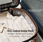 LeanTravel Premium Compression Packing Cubes for Travel - Suitcase Organizer Bags with Double Zipper & Breathable Mesh Panel - Space Saving Carry On Luggage Essentials (6-Pack, Flowers)