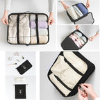 LANSKLBD 6 Set Packing Cubes for Travel, Luggage Organizers with Shoe & Toiletry Bags, Lightweight Suitcase Organizer for Carry-On, Washable Laundry Bags(Black)