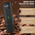 H02PRO Travel Coffee Maker, Portable Espresso Machine for Camping, 20 Bar Mini Coffee Maker Compatible with NS Capsule & Ground Coffee, Battery Operated Self-heating Car Coffee Machines for Travel