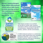 Breezeo Laundry Detergent Strips (48 strips) – Free & Clear - More Convenient than Pods, Pacs, Liquids or Powders – Great for Home, Dorm, Travel, Camping & Hand-Washing