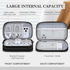 FYY Electronic Organizer, Travel Cable Organizer Bag Pouch Electronic Accessories Carry Case Portable Waterproof Double Layers Storage Bag for Cable, Cord, Charger, Phone, Earphone, Medium, Black