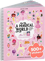 A Magical World 500+ Sticker Book for Girls by Cupkin Toddler Airplane Activity Coloring + Sticker Book, Road Trip Essentials, 12 Coloring Pages + Scenes for Ages 2–8 Years