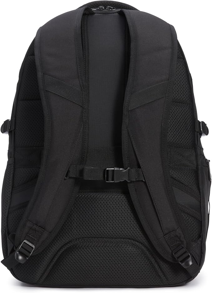Amazon Basics Travel Laptop Backpack with Multiple Pockets and Compartments for 17 in / 43.1 cm Laptop, Water Resistant, Spacious with Padded Shoulder Straps, Black