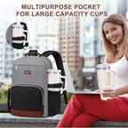 Focdod Laptop Backpack for Women Bookbag: 15.6 inch Work Backpacks with Pouch Pocket for Large Capacity Cup & USB Charger College Book Bag Travel Business Nurse Teacher Bookbags Anti-theft Back Pack