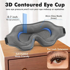 Sleep Eye Mask for Men Women, Weighted Sleeping Mask for Side Sleeper, Travel Blackout Night Blindfold Eye Shade Cover with Adjustable Strap (Silver Gray)