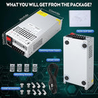 VAYALT DC 12V 100A 1200W Switching Power Supply, 110V/220 V Power Supply AC to DC Converter, Universal Regulated Switching,12V Power Supply for CCTV Camera System,3D Printer,Led Strip,Computer Project