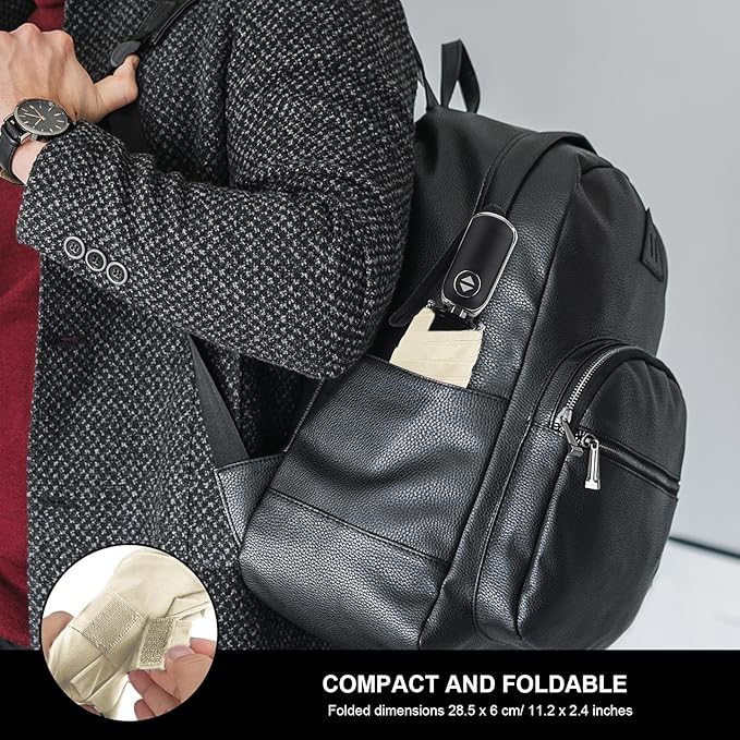 Compact Travel Umbrella for Purse - Flat Handle, Waterproof for Light Rain