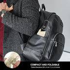 Compact Travel Umbrella for Purse - Flat Handle, Waterproof for Light Rain
