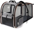 Extra Large Cat Backpack Carrier Expandable Pet Carrier Backpack for Small/Medium Dogs and Medium/Large Cats, Grey
