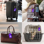 8 Pack Silicone Luggage Tag for Suitcases with Stainless Loop, TSA Approved, Privacy Protection Travel Essentials Bag Tags by Gostwo, Purple
