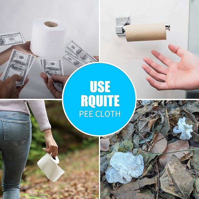 Rquite 2 Pcs Pee Cloth, Pee Cloth for Women Hiking, Soft & Absorbent Pee Rag, Reusable Toilet Paper Washable, Wipes After Female Urination, Women Travel Camping Backpacking Essentials