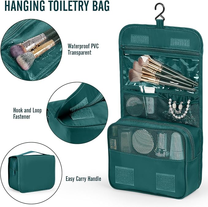 Veken 8 Set Packing Cubes for Travel Essentials, Suitcase Organizer Bags in 4 Sizes, Carry-On Luggage Accessories with Large Laundry & Hanging Toiletry Bag, Must-Have for Airplane, Road Trip & Camping