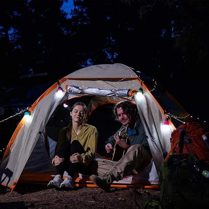 EverBrite 3-Pack Camping Lights - 3 Lighting Modes, Outdoor Portable LED Bulbs Ideal for Kids' Adventure Activities, Camping, Emergency and More, 3 x AAA Batteries Included