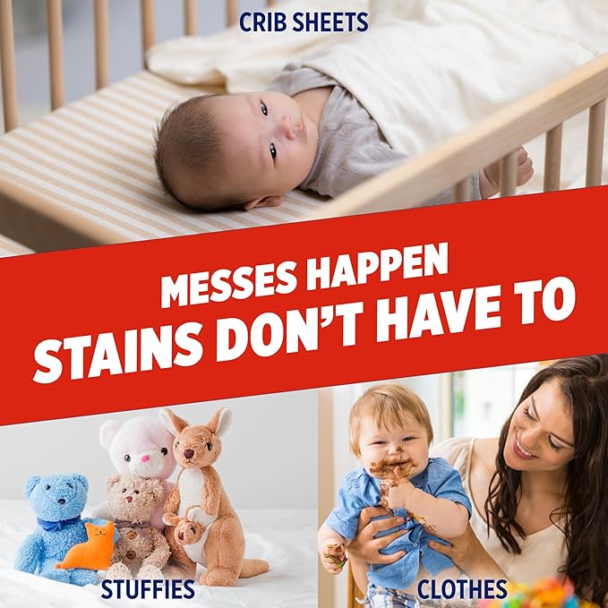 OxiClean Max Force Laundry Stain Remover Spray, Newborn & Baby Essentials, Stain Treater, 12 fl oz, 3-Pack