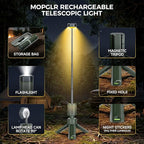 Telescopic Camping Lights, Rechargeable 10500mAh Camping Lantern with Storage Bag, Waterproof LED Camping Lamp with Magnetic, Portable Outdoor Tent Light for Camping,Hiking,Emergency,Fishing (Green)