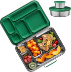 AOHEA Stainless Steel Bento Box Kids, Kids Metal Bento Lunch Box BPA Free Lunch Box Containers 304 Stainless Steel Bento Box for School and Office(Green)