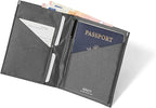 Allett Travel Wallet, Charcoal Grey | Nylon, Thin Bifold, RFID Blocking, Minimalistic, Front Pocket | Holds Up To 10 Cards & Passport | For Men & Women
