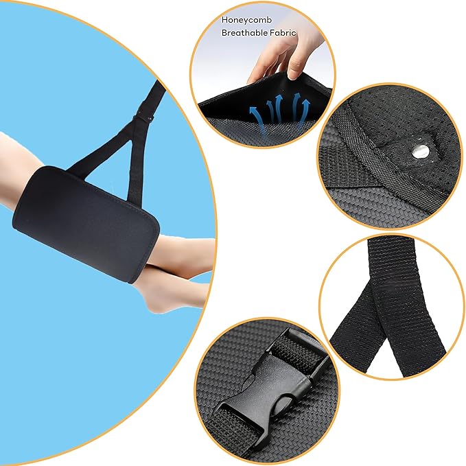 Foot Hammock for Plane Travel Essentials Relax Your Foot Rest for Airplane Gadgets Adustable Airplane Travel Accessories for Flight Essentials (Black)