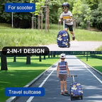 Scooter Suitcase for Kids with LED Wheels, Lightweight & Foldable Scooter Luggage for Travel