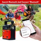 Solar Generator - Portable Power Station for Emergency Power Supply,Portable Generators for Camping,Home Use&Outdoor,Solar Powered Generator With Panel Including 3 Sets LED Light (Red Color)