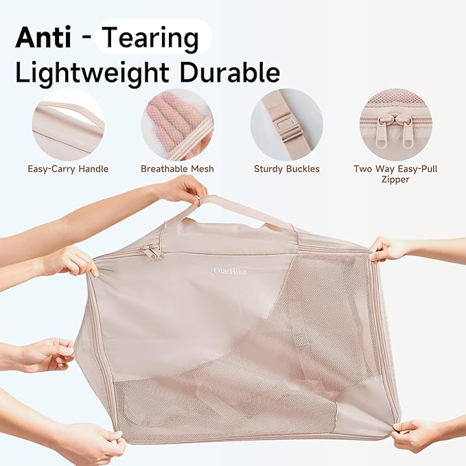 9 Set Packing Cubes for Travel, Gifts for Women Mom,Anti-Tearing Suitcase Organizer,OlarHike Vacation Essentials & Accessories for Cruise Ship