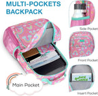 mommore Kids Backpack for Boys Girls 4-8 Kindergarten Elementary School Backpack with Lunch Box - 15” H Fit Folder