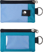 CHENSPRX Minimalist RFID Blocking Small Wallet with ID Window,WaterResistant Zip Id Case Wallet with Lanyard Keychain for Cards,Cash,Travel,Women,Men