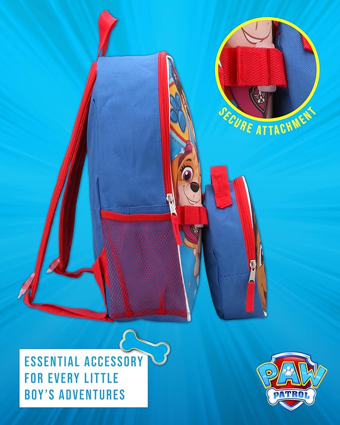 Fast Forward Paw Patrol Kids Backpack and Lunch Box Set - 2 Piece 15 Inch School Backpack With Detachable Lunch Bag Set, Size One Size, Paw Patrol Multi