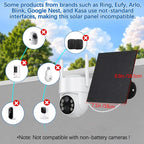 7W Solar Panels for Smart Security Camera, Solar Panel with Micro USB & USB-C Port for DC 5V Outdoor Rechargeable Battery Camera, IP65 Waterproof, 360° Adjustable Security Mount, Black