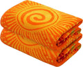 COTTON CRAFT Oversized Beach Towels - 2 Pack XXL 35x84 - The Big Kahuna 7 Foot Extra Large Beach Blanket Towel - Big & Tall - 100% Cotton Jacquard Velour Soft Luxury Towel - Sunshine Orange Yellow