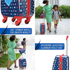 Nautica Kids Luggage - 18" Airline Approved Rolling Hardside Upright Carry-on Suitcase Set with Wheels (Nautica Peace | 5pc School Set)
