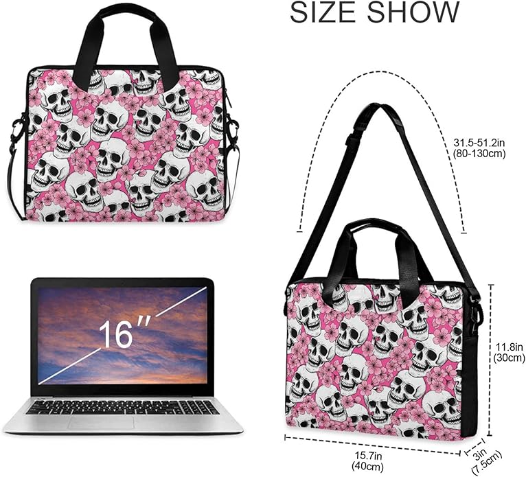MNSRUU Laptop Bag for 15.6 inch Black Gothic Bats