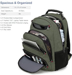 Boavan Laptop Backpack for men, 15.6 inch Laptop Bag with USB Port, Waterproof Travel Work Backpack Purse, Anti-Theft Teacher Nurse Doctor Casual Bookbags Office Business backpack,Green