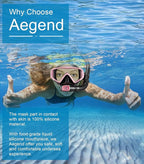 Aegend Snorkeling Gear for Adults Youth Kids, Snorkel Mask with Top Dry Valve - Panoramic View Anti-Leak and Anti-Fog with Mesh Bag for Snorkeling, Scuba Diving, Freediving & Swimming