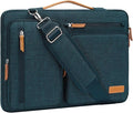 MOSISO 360 Protective Laptop Shoulder Bag,17-17.3 inch Computer Bag Compatible with MacBook, HP, Dell, Lenovo, Asus Notebook,Side Open Messenger Bag with 4 Zipper Pockets&Handle, Teal Green