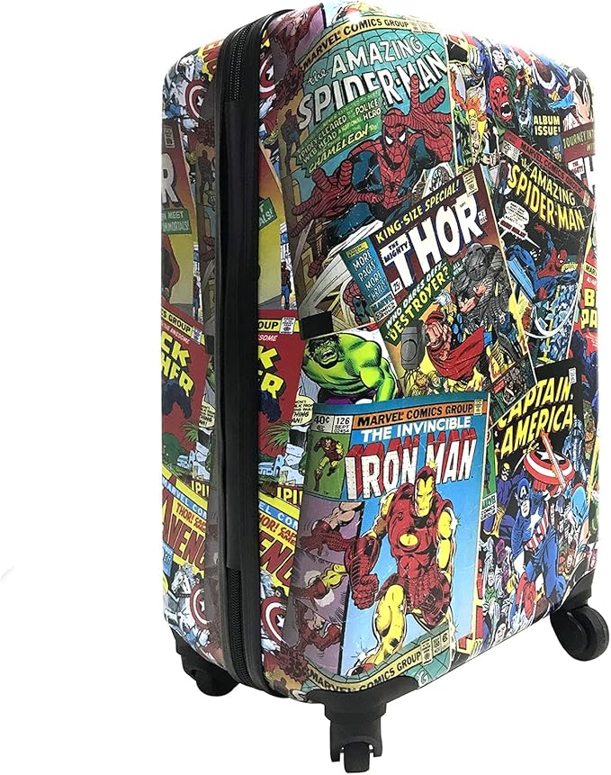Fast Forward Marvel Comic Heroes Hard-Sided Tween Spinner Luggage, 20 Inches Carry-On Travel Trolley Marvel Suitcase for Kids