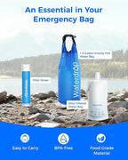 Waterdrop Gravity Water Filter Straw, Camping Water Filtration System, Water Purifier Survival for Travel, Backpacking and Emergency Preparedness, 1.5 gal Bag, 5 Stage Filtration, Pack of 1