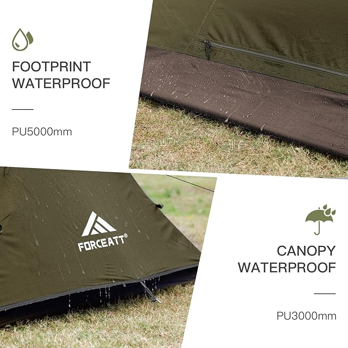 Forceatt Camping Tent 2 Person, Backpacking Tent Waterproof & Windproof, Ultralight Instant Tent with Rain Fly for Camping, Hiking, Outdoor
