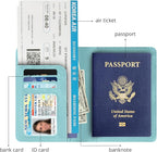 Passport Holder for Travel Essentials,RFID Blocking Passport Cover Wallet Card Case for Women and Men (Light Green)