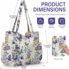Corduroy Tote Bag for Women,Large Capacity Cute Tote Bags With 6 Pockets,Crossbody Shoulder Handbag for Work Travel Gym