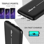 Slim USB 5V 2A Power Bank for Heated Clothing Vest Jacket Battery Pack for Heated Hoodie Coat 10000mAh Portable Phone Charger for iPhone Samsung Cellphone USBC Power Pack for Heated Seat Chair