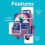 Stephen Joseph Kids Classic Rolling Luggage, Kids Luggage, Toddler Rolling Travel Carry On, Kids Suitcase with wheels,
