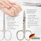 3 Swords Germany - brand quality 8 piece manicure pedicure grooming kit set textil case jeans blue - Made in Germany