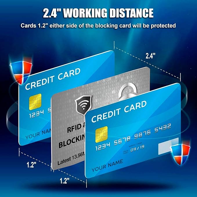 SaiTech IT 10 Pack RFID Blocking Card Protect Your Entire Wallet, Purse and Cards from NFC Contactless Theft Wallet for Men & Women - PL Silver