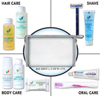 Convenience Kits International Unisex 10-Piece Budget Hygiene Travel Kit with Crest Toothpaste, Bar Soap, Shave Gel, and TSA-Friendly Zippered Travel Bag